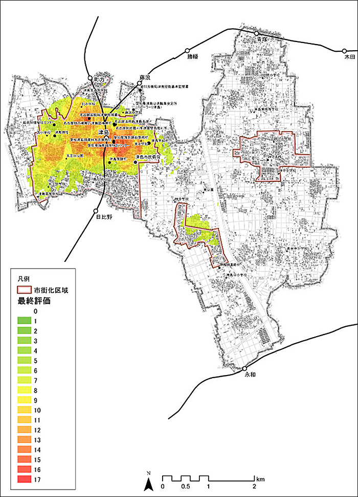 都市機能立地のポテンシャル評価結果